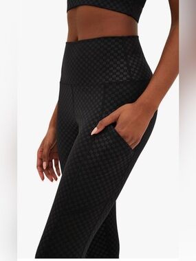 BeachRiot High-Rise Black Checker Pocket Leggings Medium